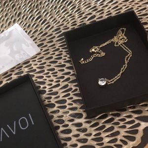 14K Gold Plated Swarovski Crystal Solitaire